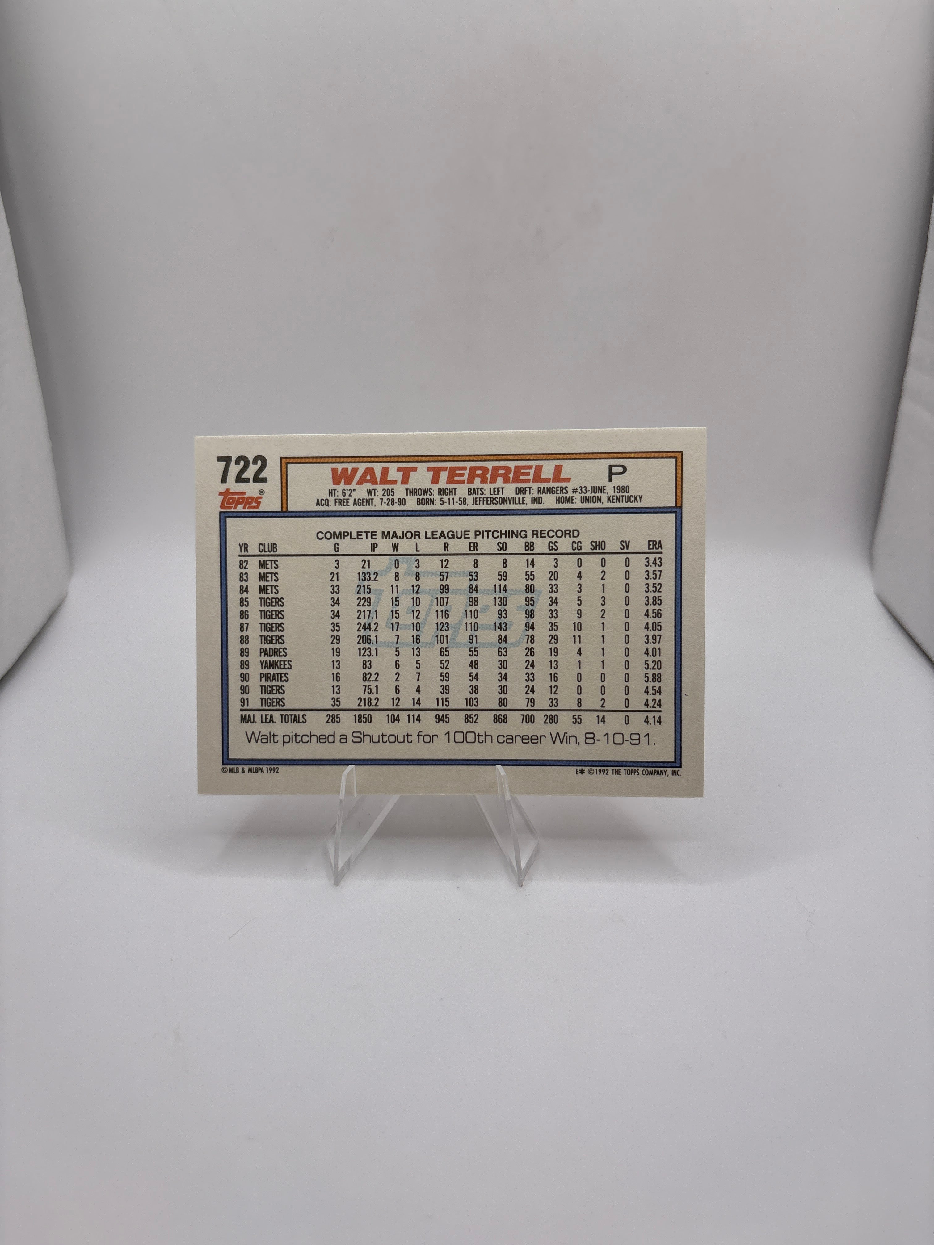 Topps Walt Terrell