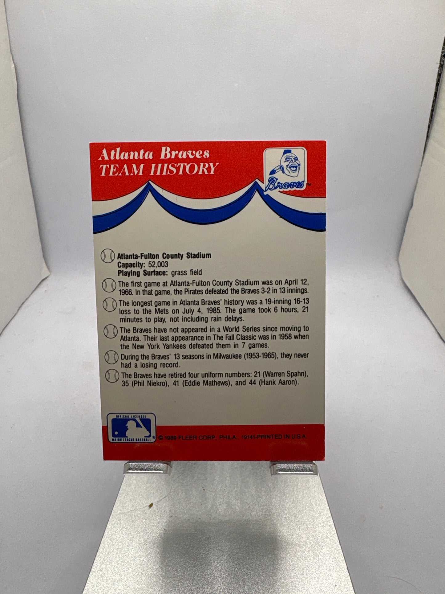 Fleer Atlanta Braves Chicago Cubs Cincinnati Reds Houston Astros Baseball Sticker Sports Card