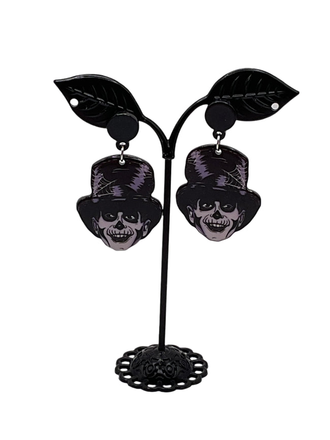 Top hat skull earrings Hover Image
