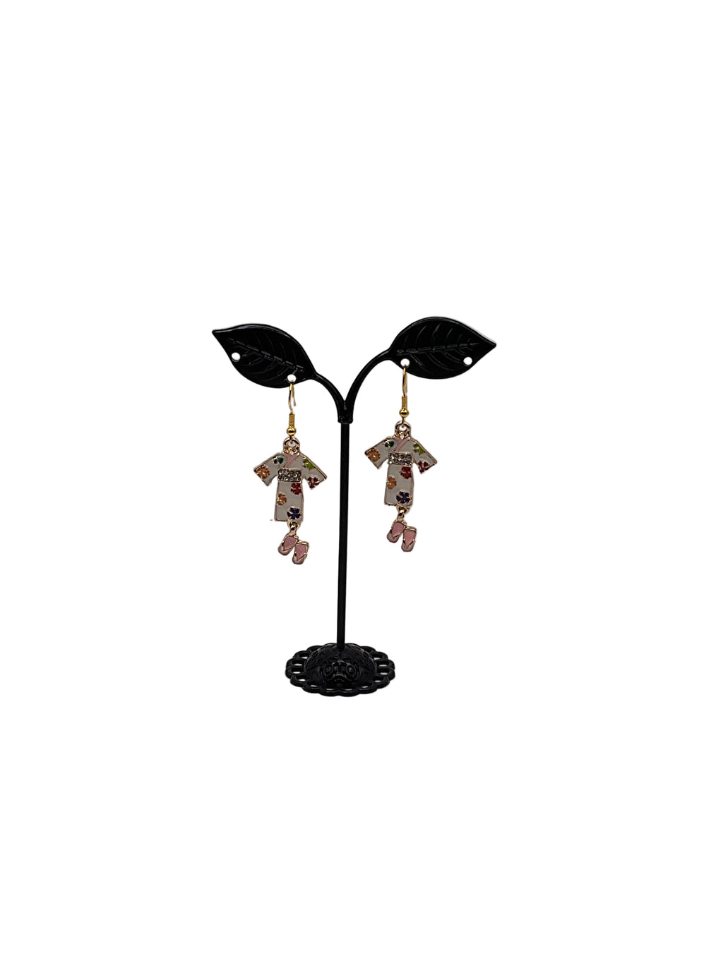 Robe and slipper earrings