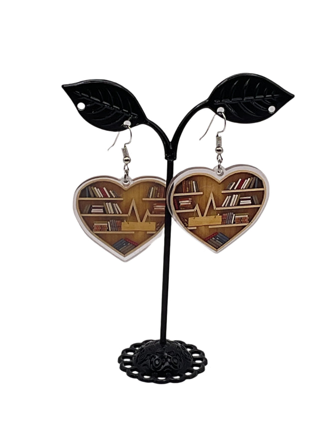Heart w/books earrings Hover Image