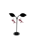 Pink Dinosaur Skeleton Earrings