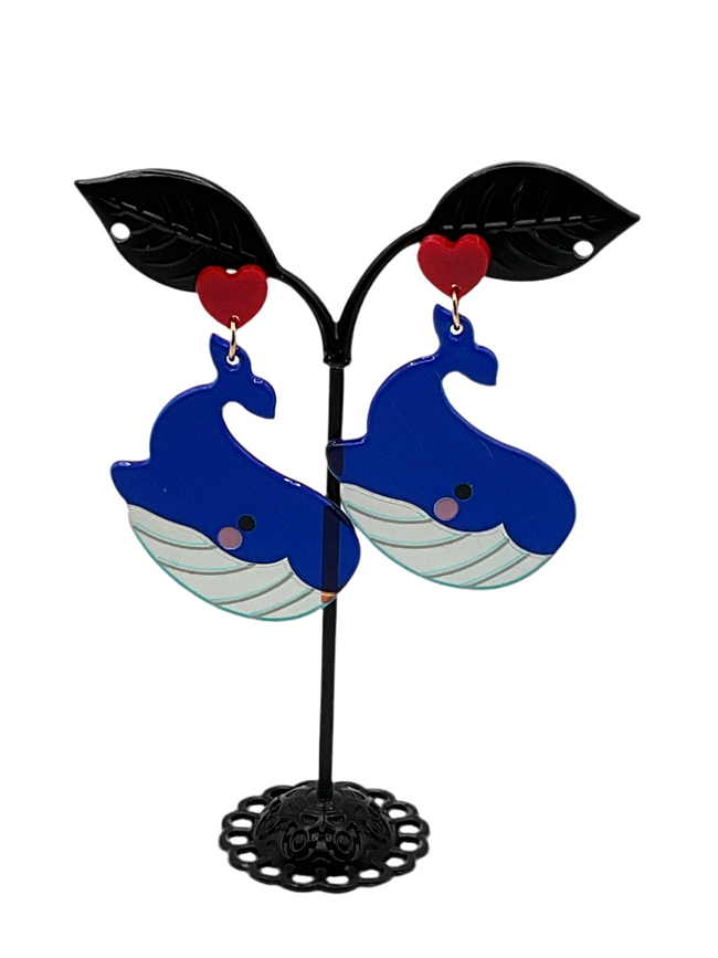 Blue Whale Earrings Hover Image