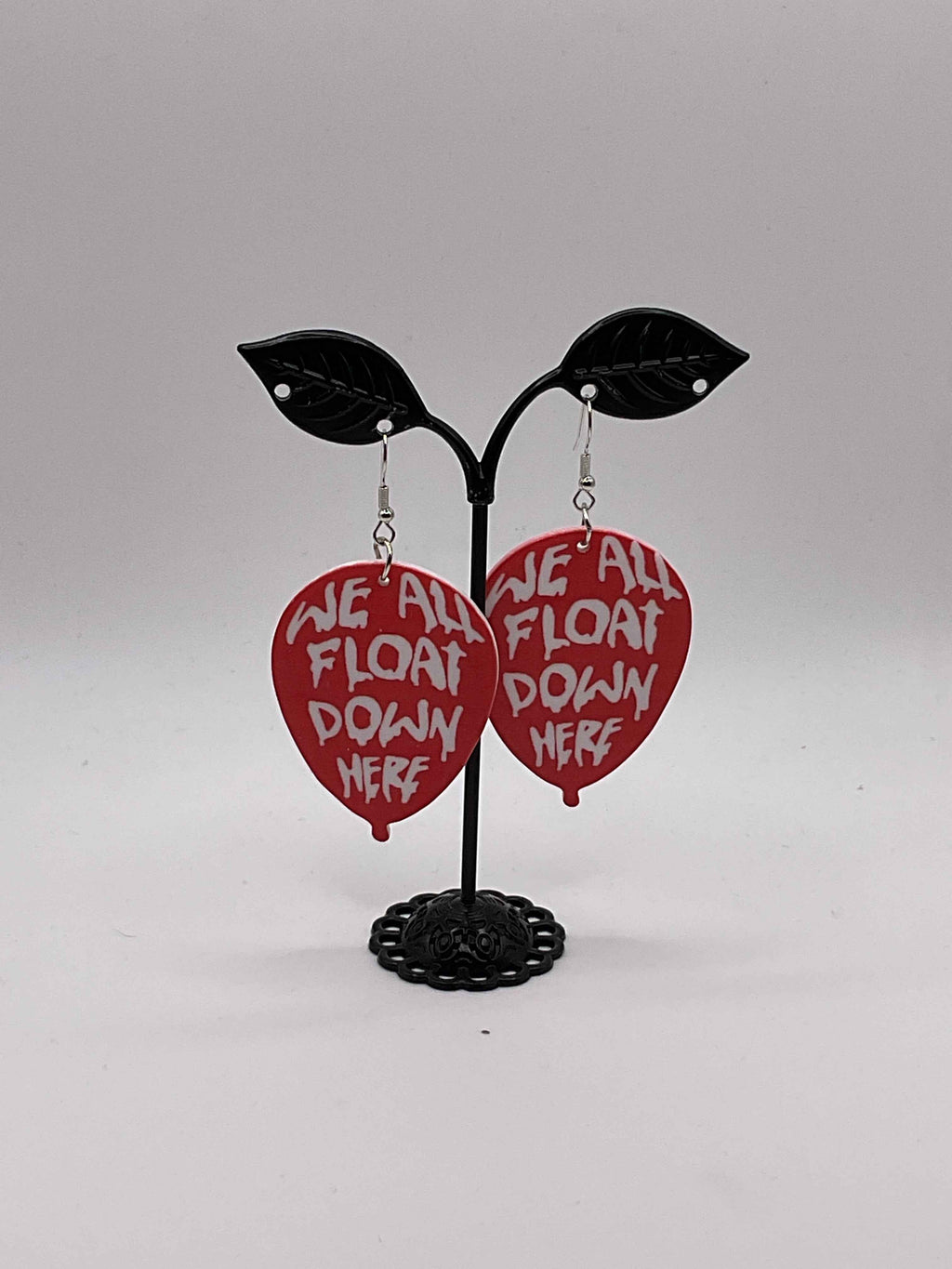 Red balloon earrings