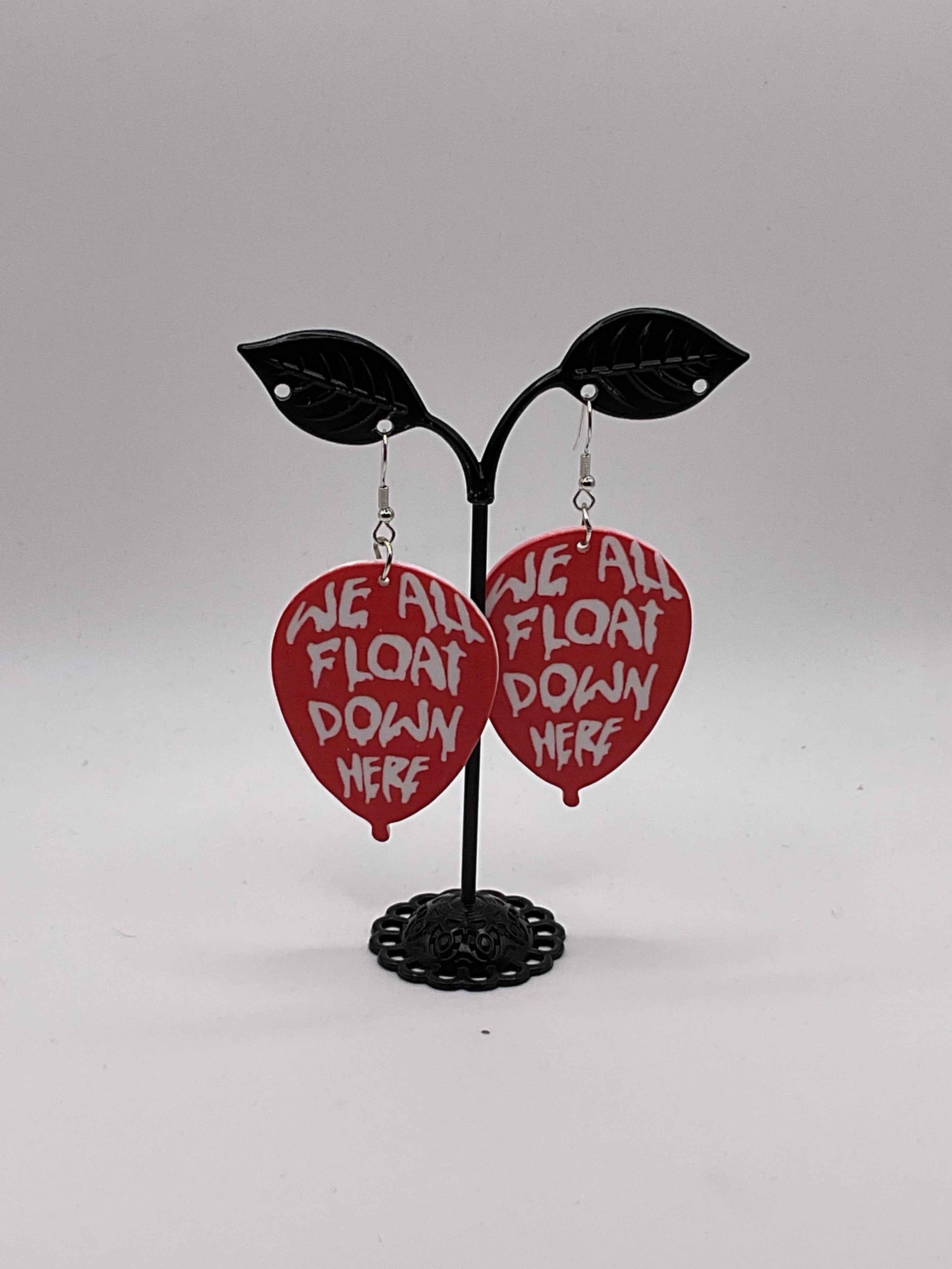 Red balloon earrings