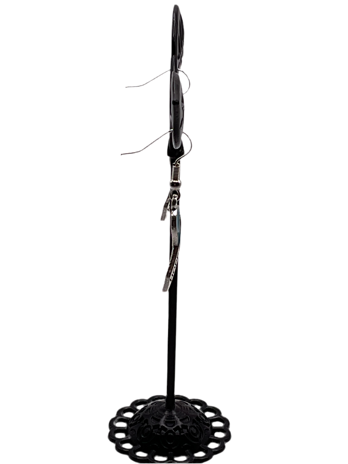 Blue hope awareness ribbon earrings