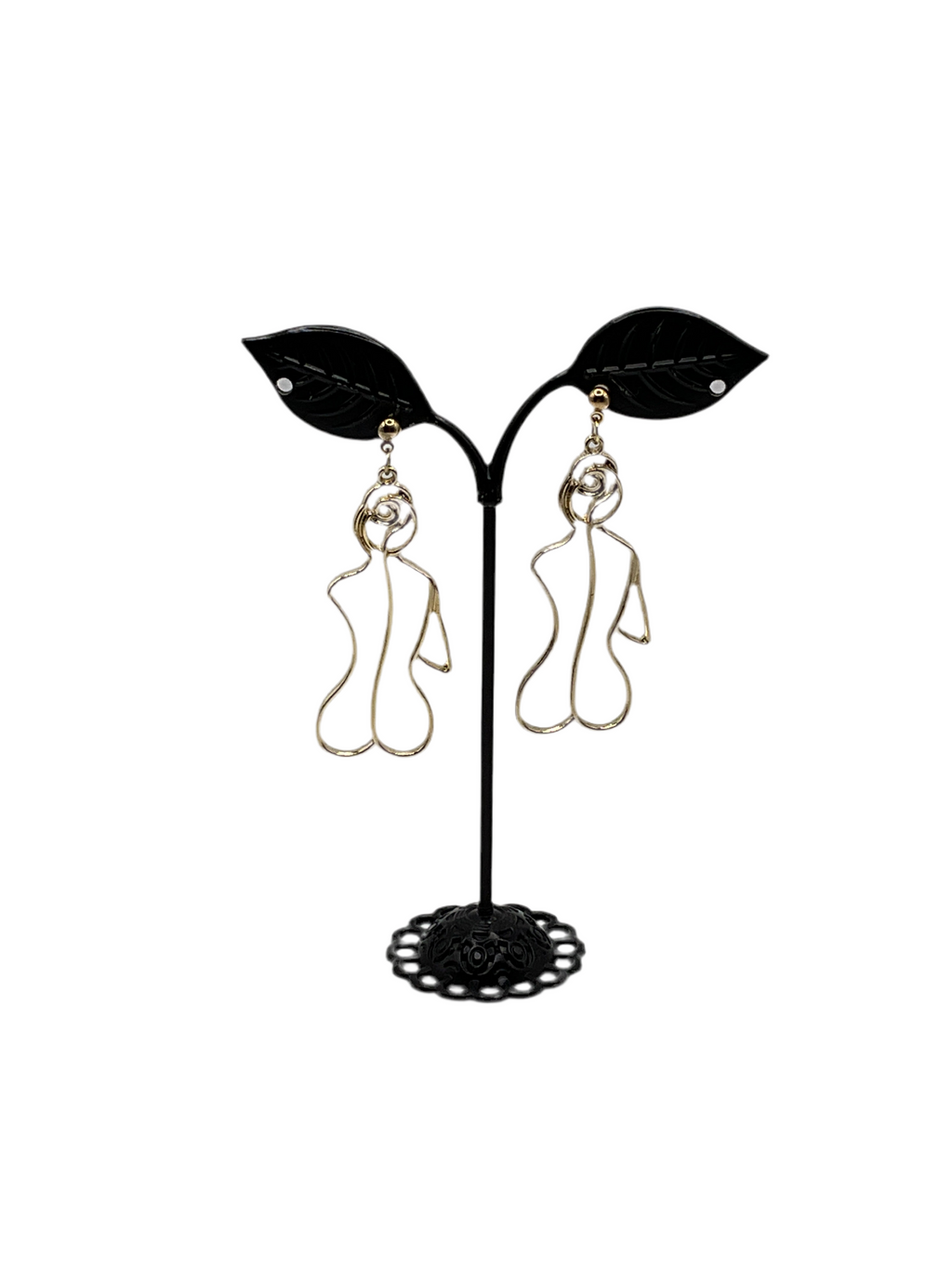 Gold Female Torso Earrings
