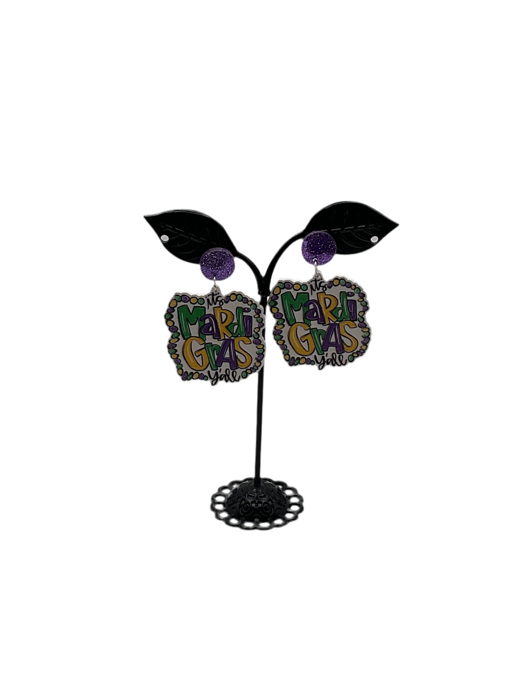 Mardi Gras earrings