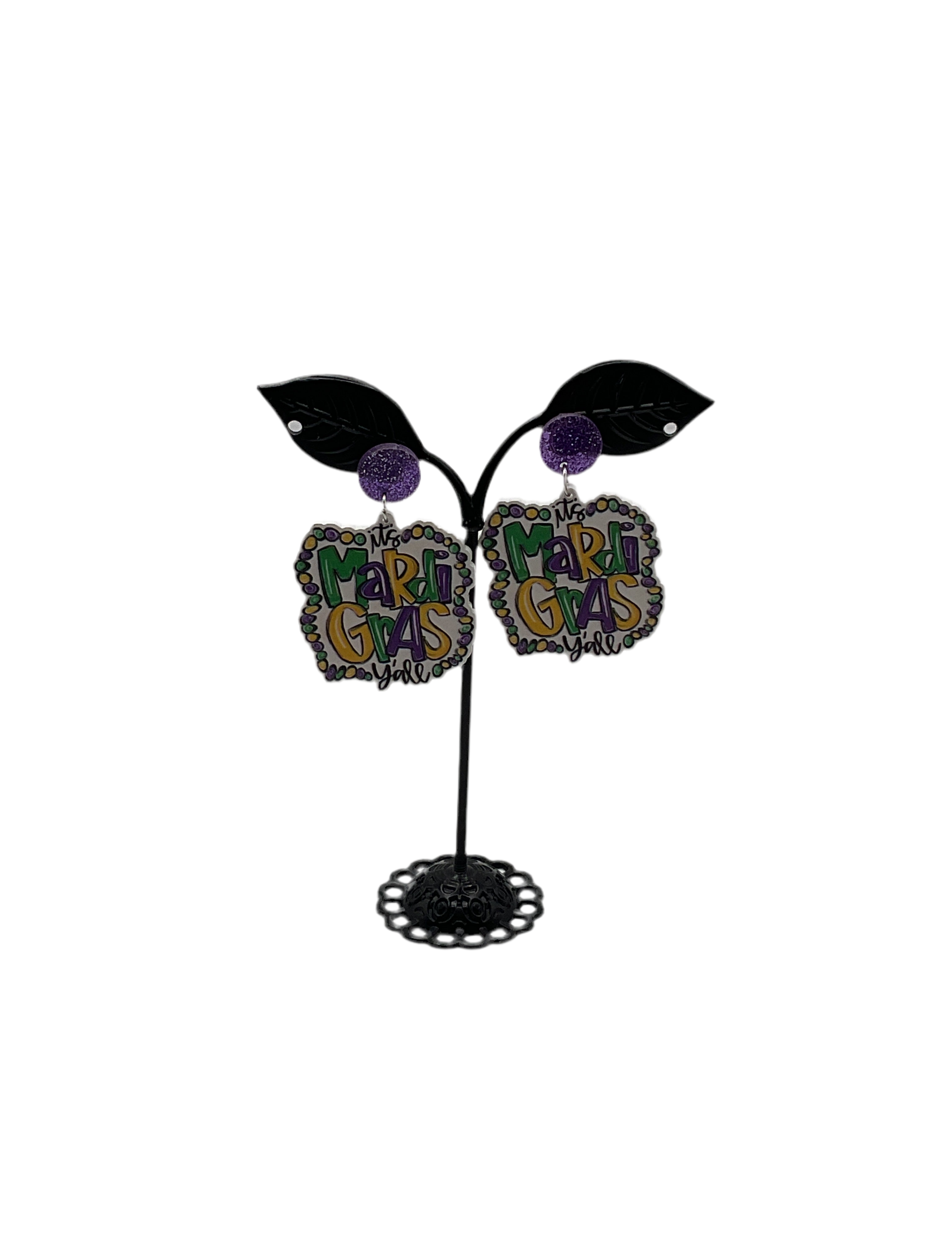 Mardi Gras earrings