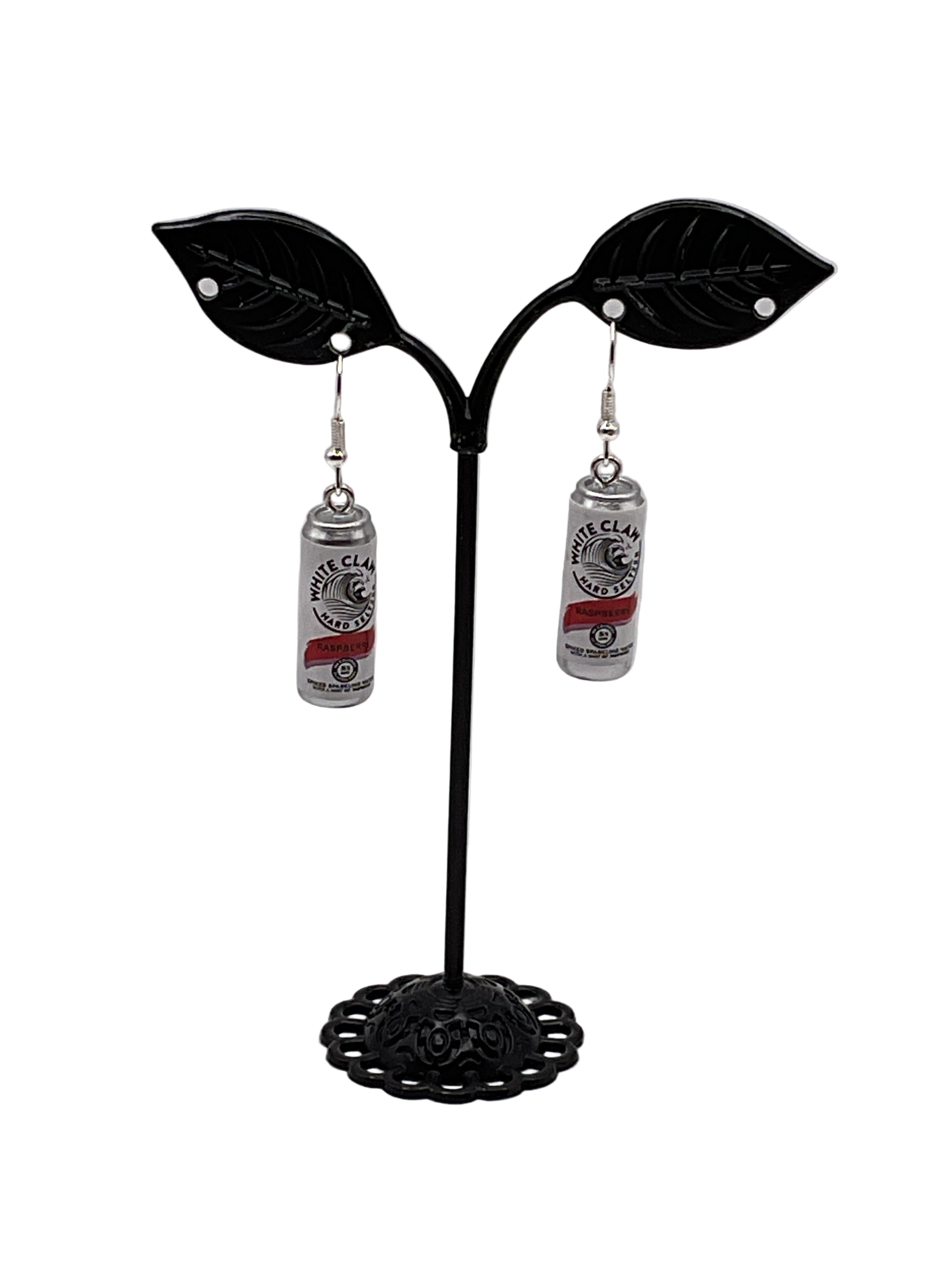 Raspberry White Claw Earrings