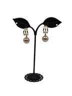 Dangling Tan Pearl Earrimgs