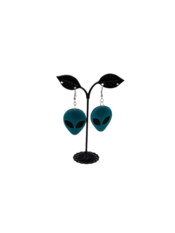 Alien head earrings