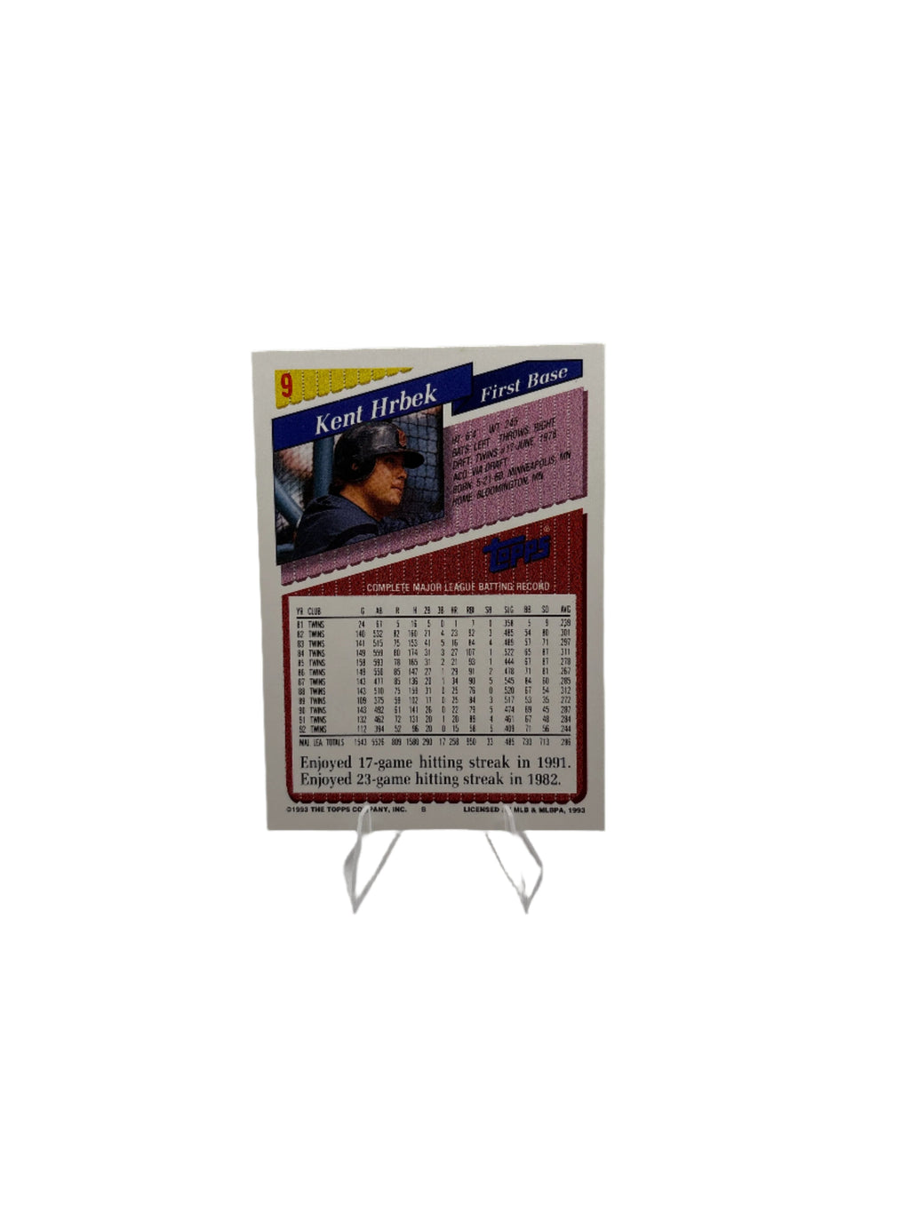Topps Kent Hrbek