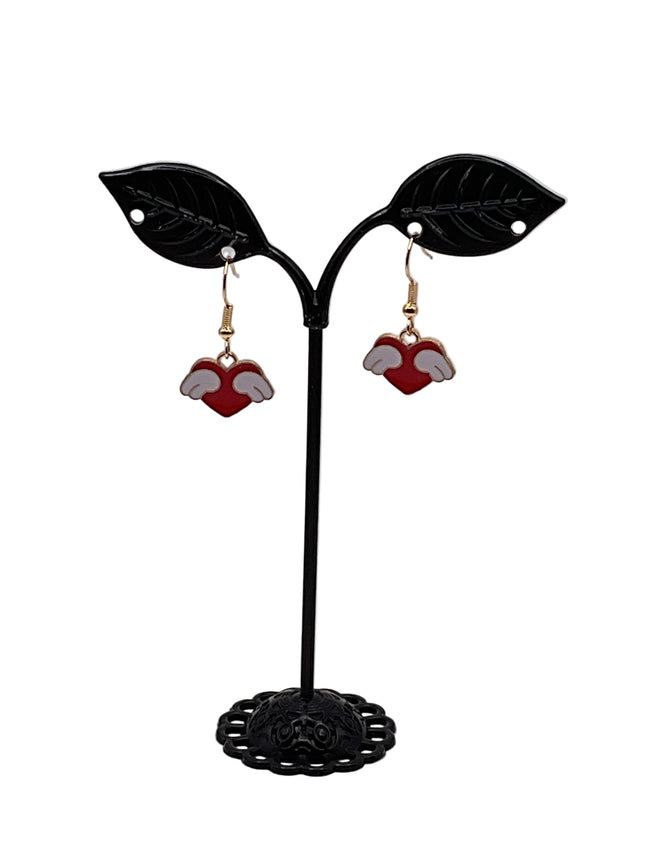 Heart with wings earrings Hover Image