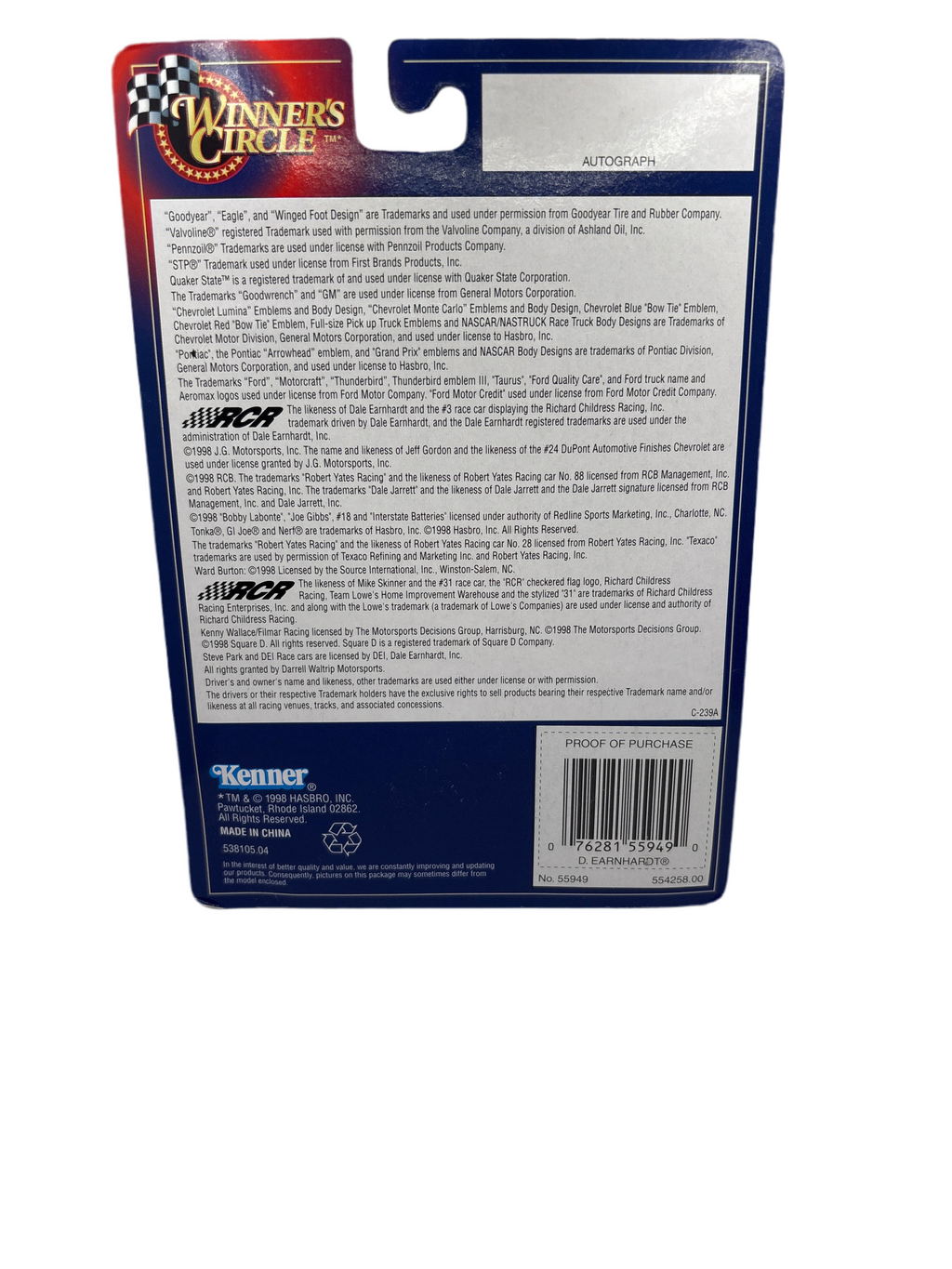 Winner’s Circle Dale Earnhardt Diecast Black