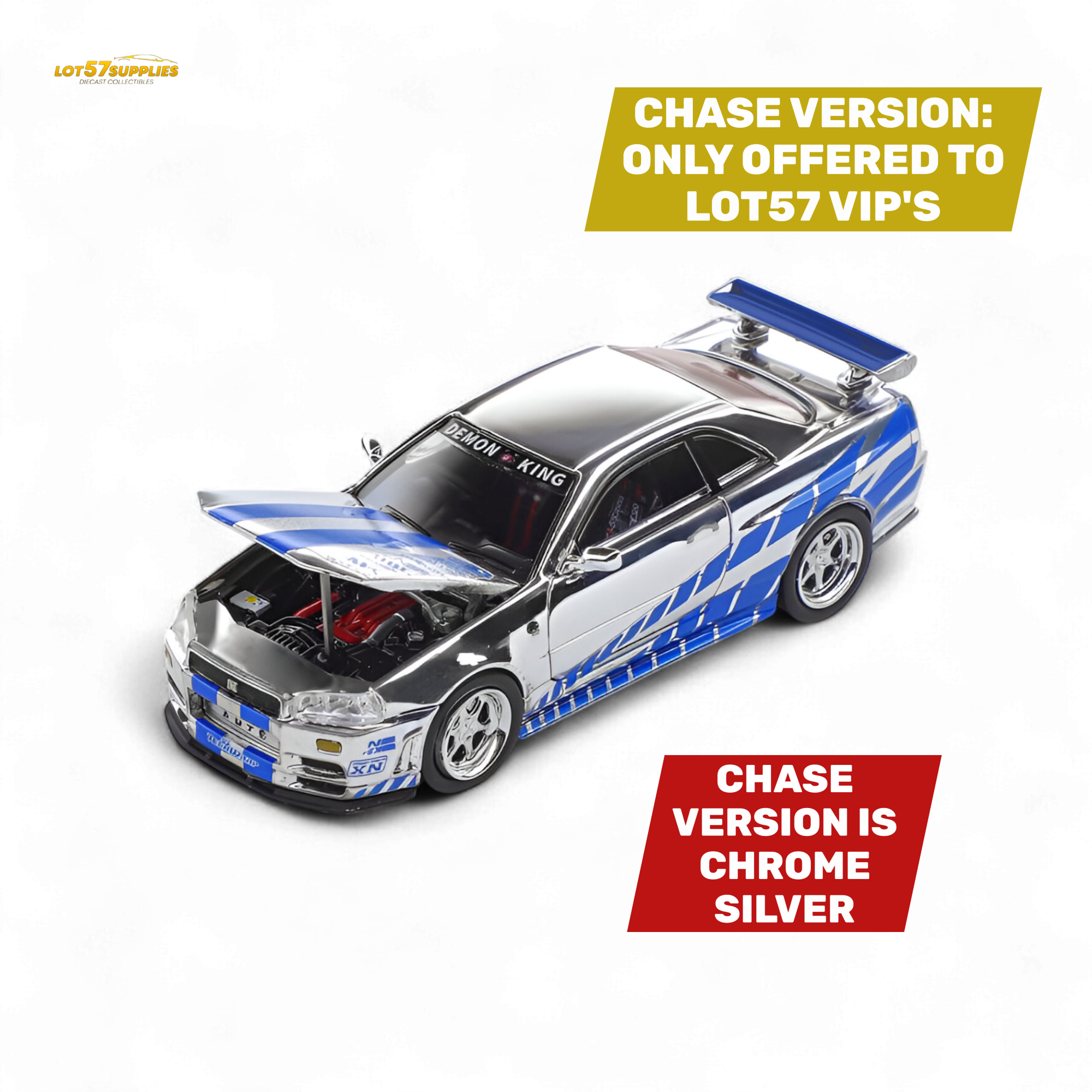 (Pre-Order) Demon King Auto Skyline GT-R R34 Z-Tune - Fast and Furious Paul Livery 1:64