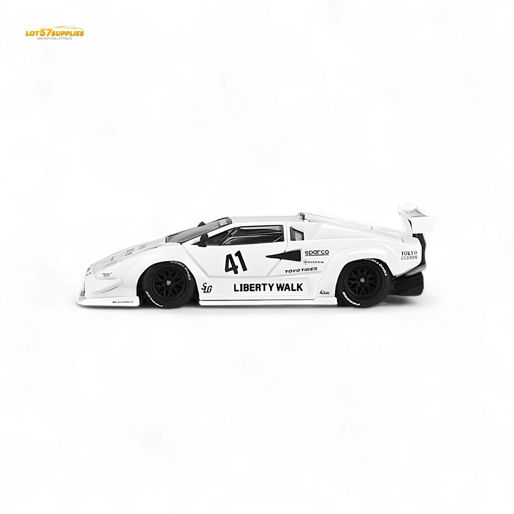 Mini-GT Lamborghini Countach LB-WORKS White 2024 Tokyo Auto Salon 1:64 MGT00966