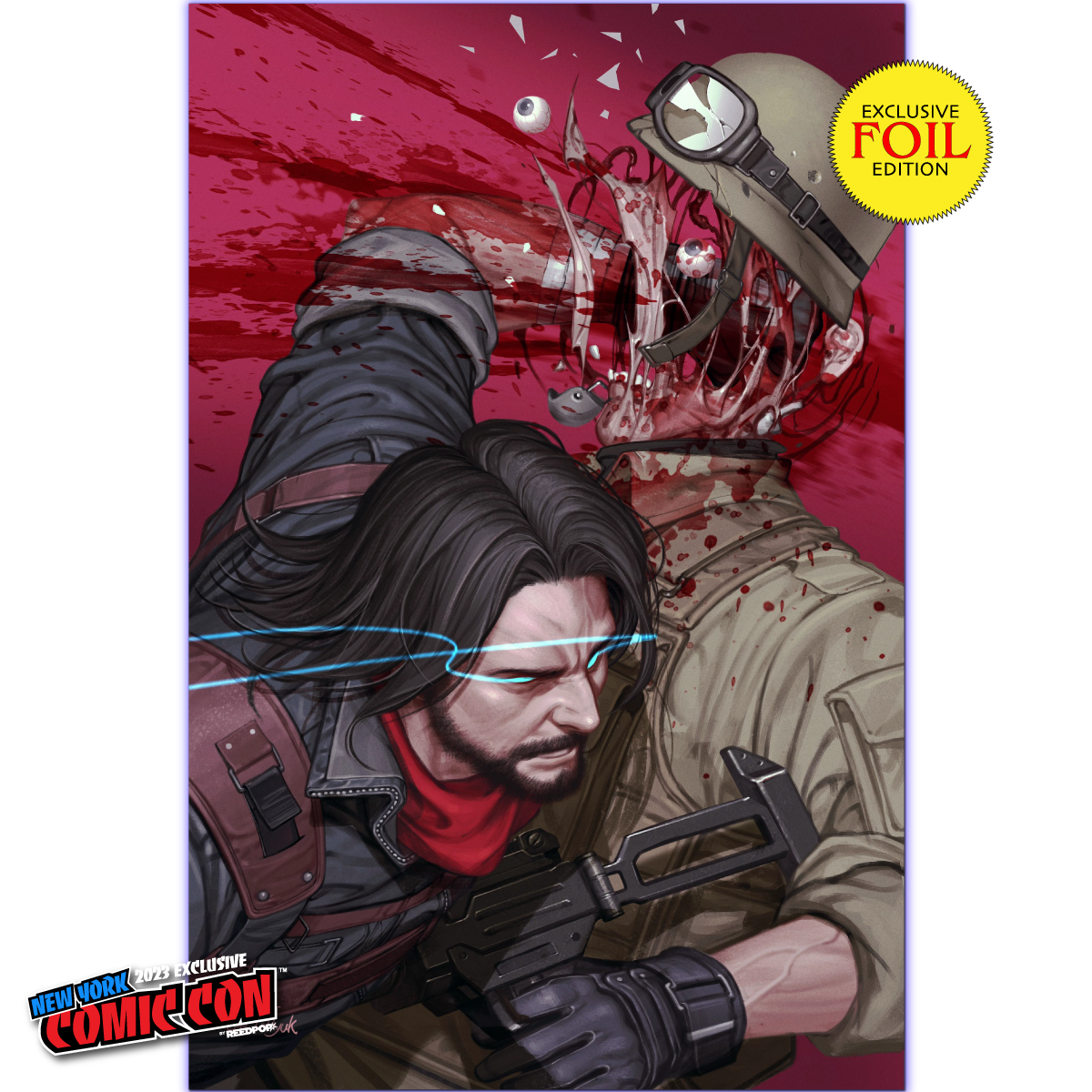 [FOIL] BRZRKR PEN & INK #1 (MR) INHYUK LEE (616) EXCLUSIVE NYCC VIRGIN VAR (10/25/2023) - Collectors World Toys Main image