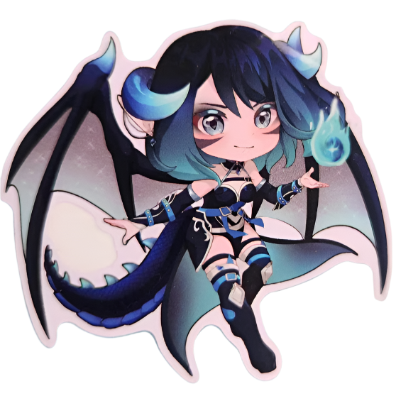 Kitsu Moonvale Chibi Dragon Sticker - Collectors World Toys