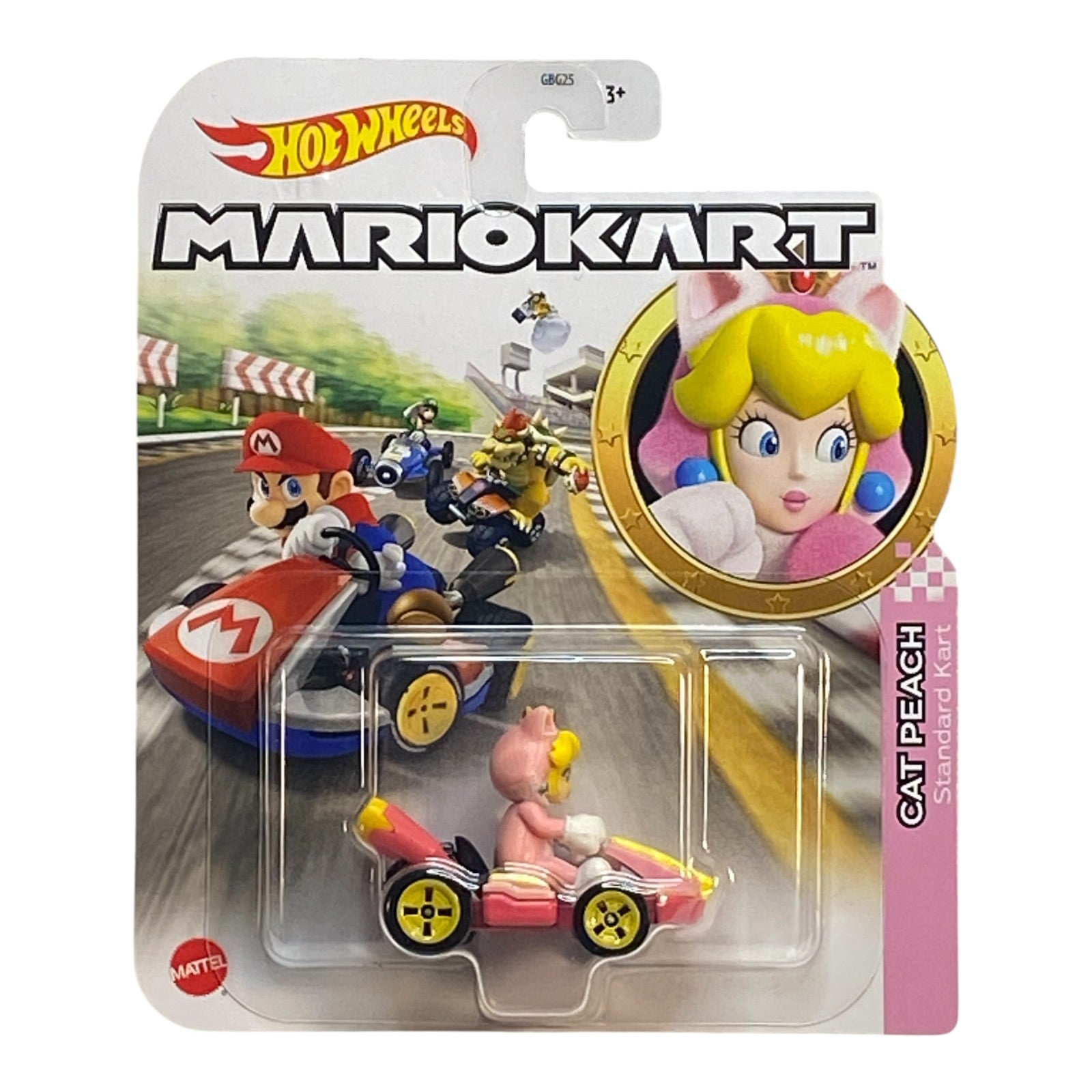 Hot Wheels Mario Kart Cat Peach Standard Kart Play Vehicle