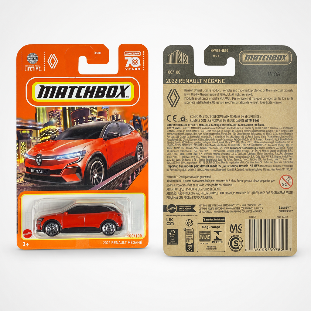 Red Matchbox 2022 Renault Megane | Matchbox 70 Years Series 100/100