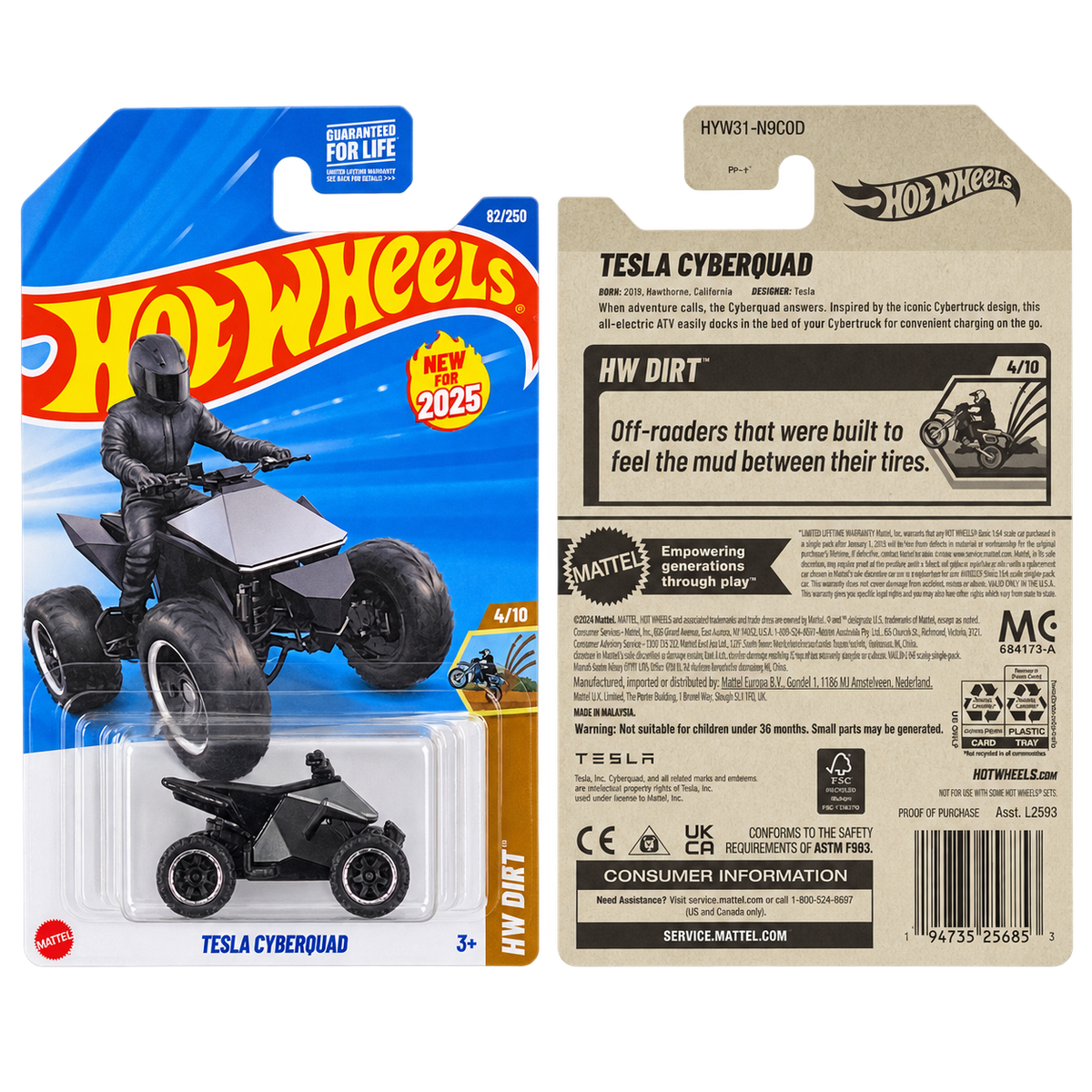 Hot Wheels Tesla Cyberquad | Dirt Series 4/10
