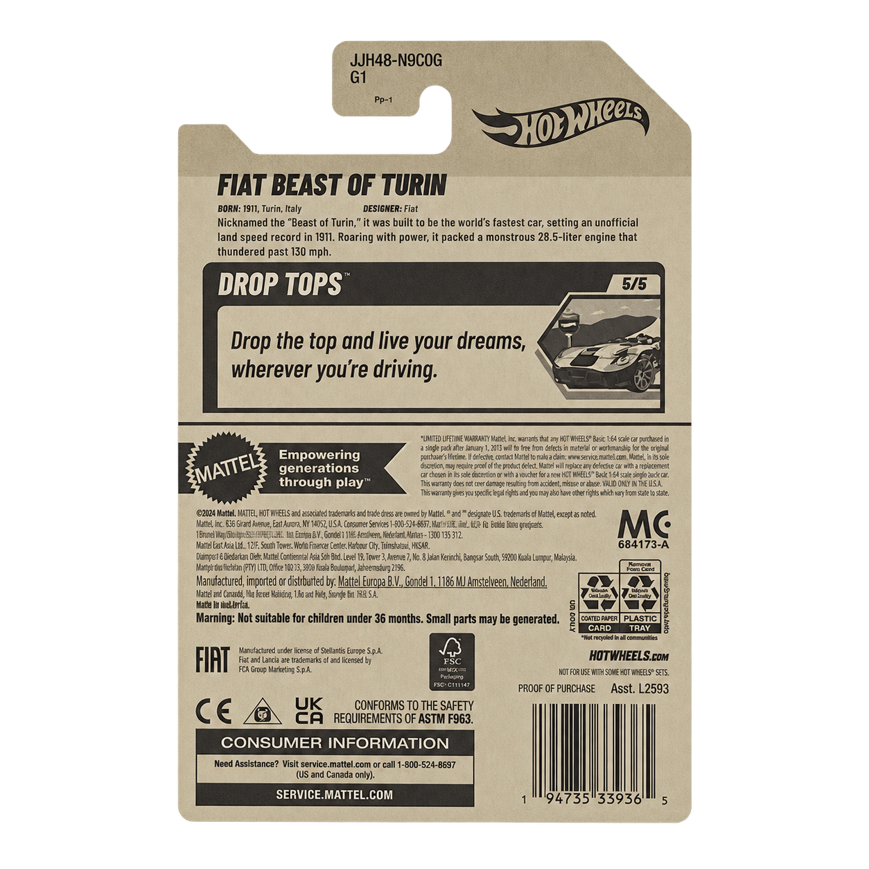 Hot Wheels Fiat Beast of Turin | Drop Tops Series 5/5 Secondary image