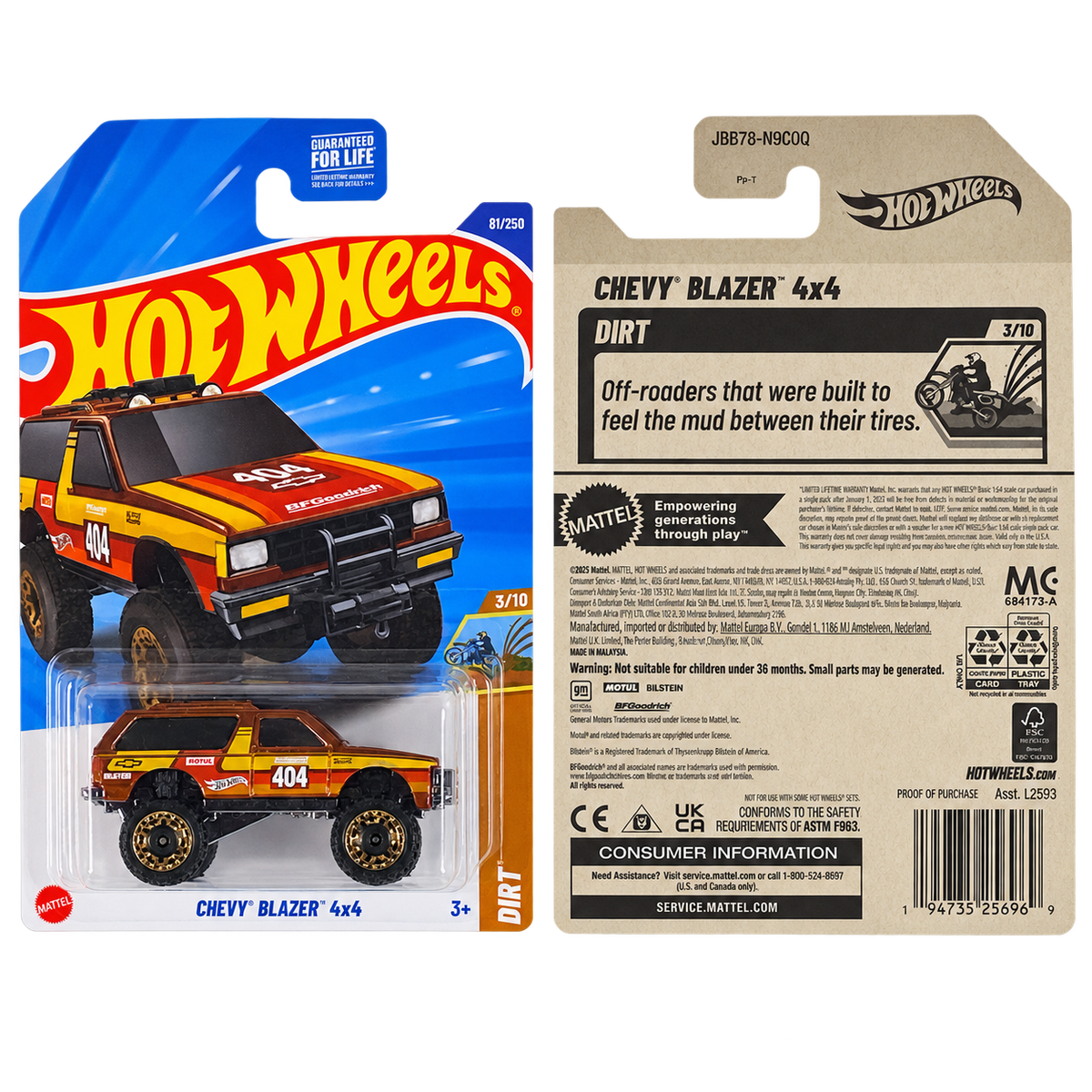 Hot Wheels Chevy Blazer 4x4 | Dirt Series 3/10