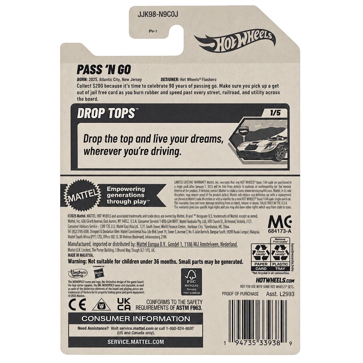 Hot Wheels Pass 'N Go | Drop Top Series 1/5 Secondary image