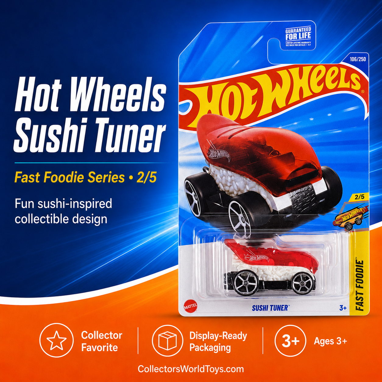 Hot Wheels Sushi Tuner Red Fast Foodie Series 2/5 106/250