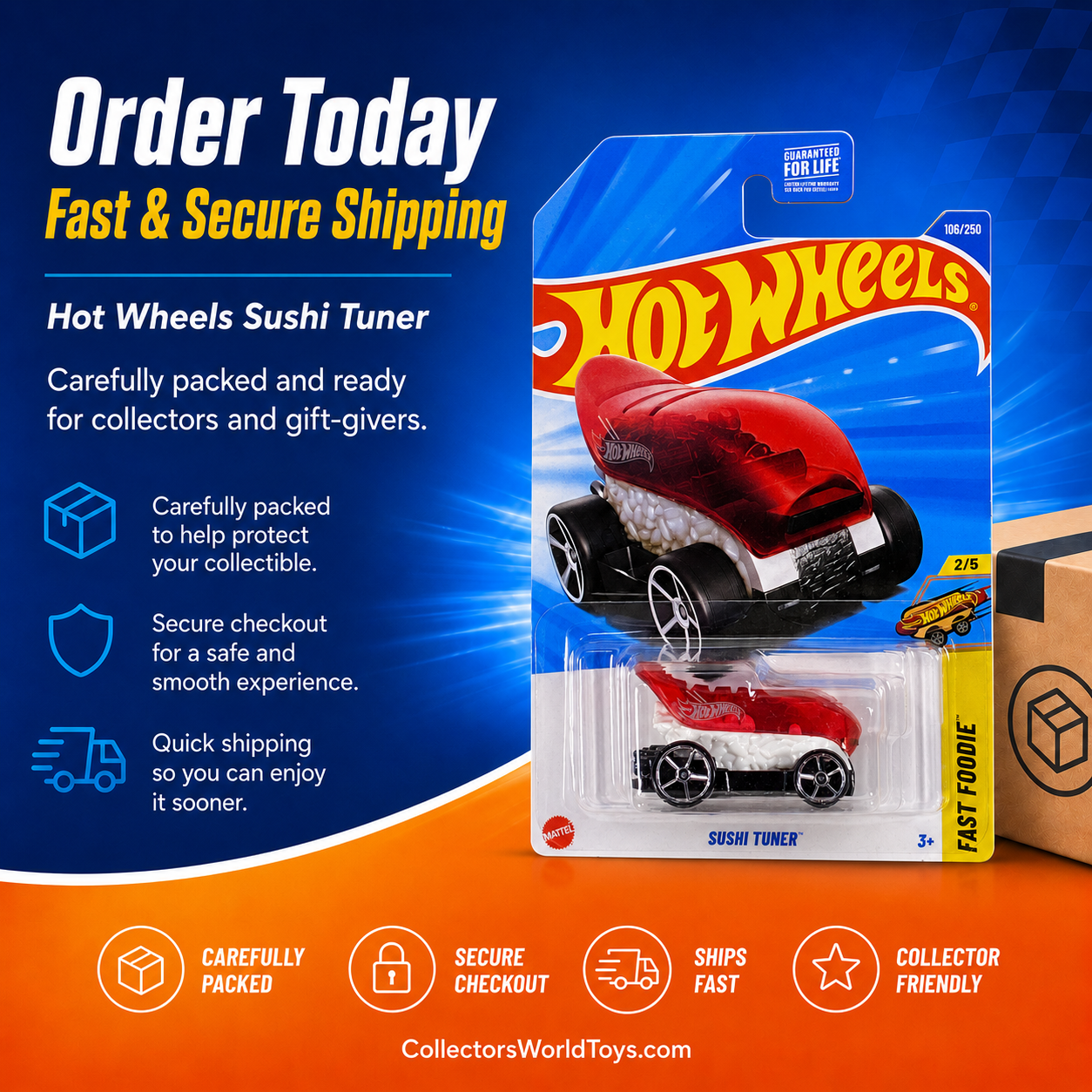 Hot Wheels Sushi Tuner Red Fast Foodie Series 2/5 106/250