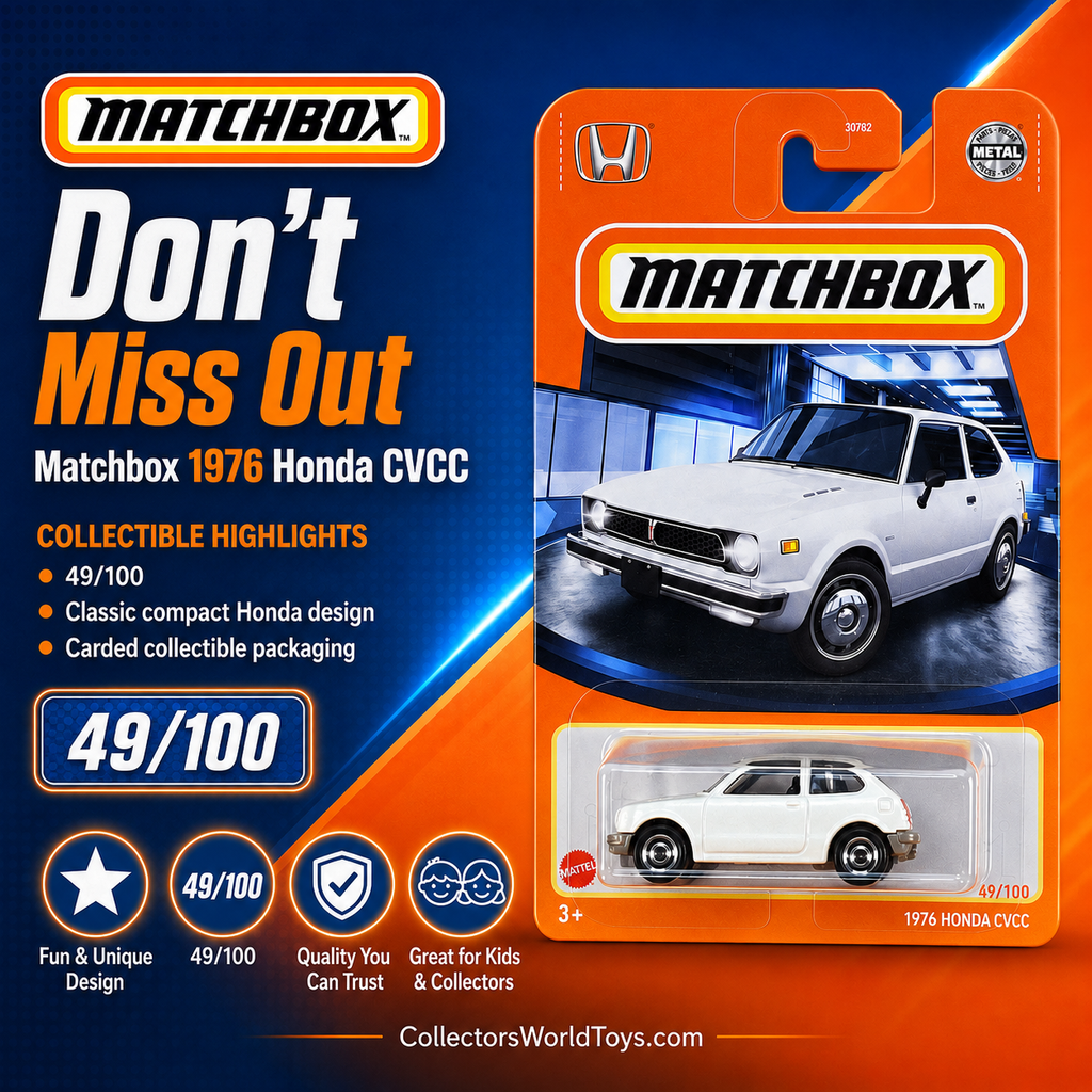 Matchbox 1976 Honda CVCC White 49/100 Die-Cast Collectible Car