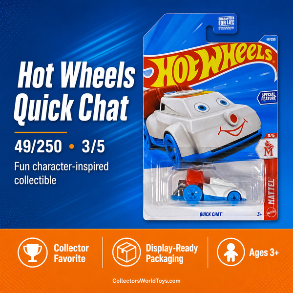 Hot Wheels Quick Chat 49/250 Mattel Series 3/5 White Die-Cast Car