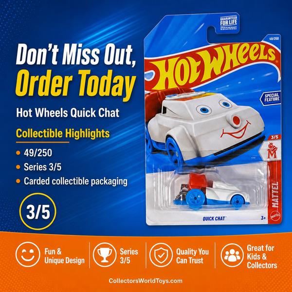 Hot Wheels Quick Chat 49/250 Mattel Series 3/5 White Die-Cast Car