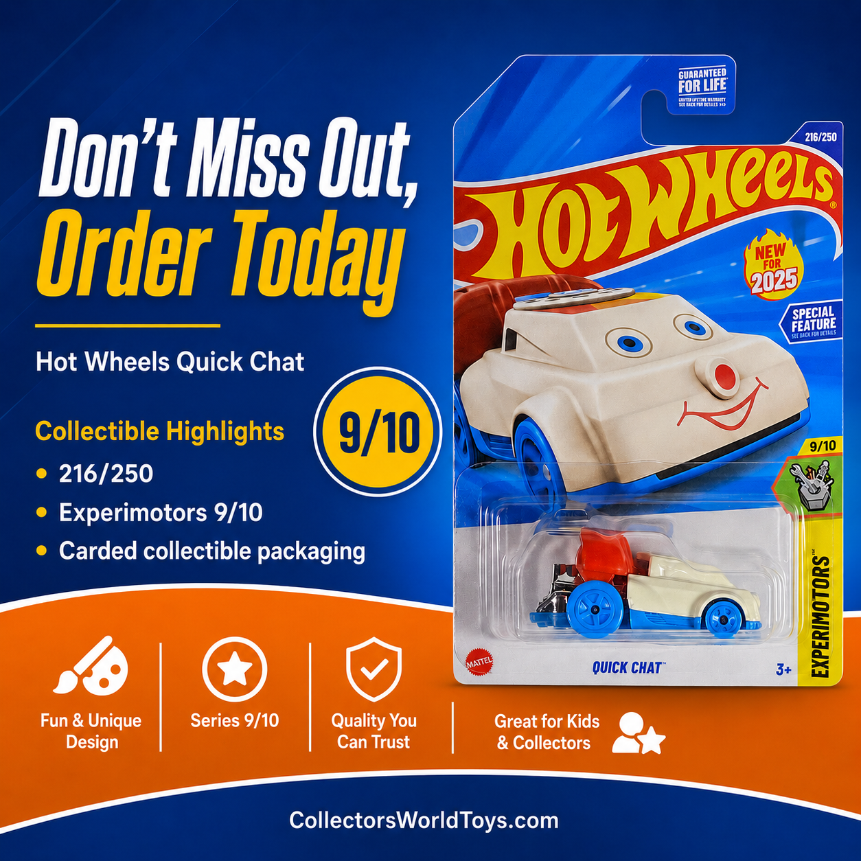 Hot Wheels Quick Chat 2025 Experimotors 9/10 216/250 Die-Cast Car