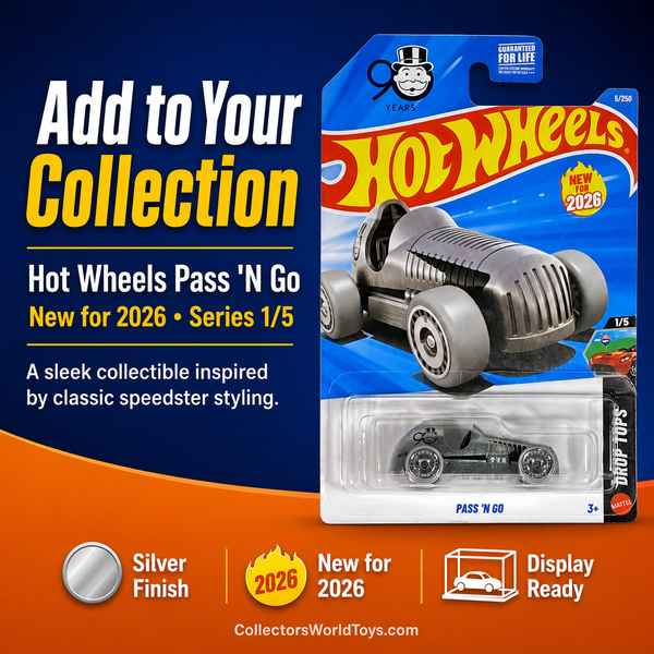 Hot Wheels Pass ’N Go 2026 Drop Tops 1/5 5/250 Monopoly 90 Years Die-Cast Car