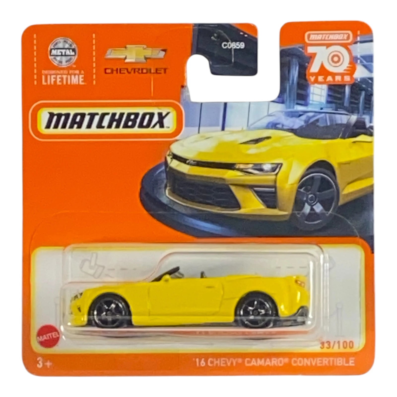 Matchbox '16 Chevy Camaro Convertible - Matchbox 70 Years Series 33/100 Short Card Main image