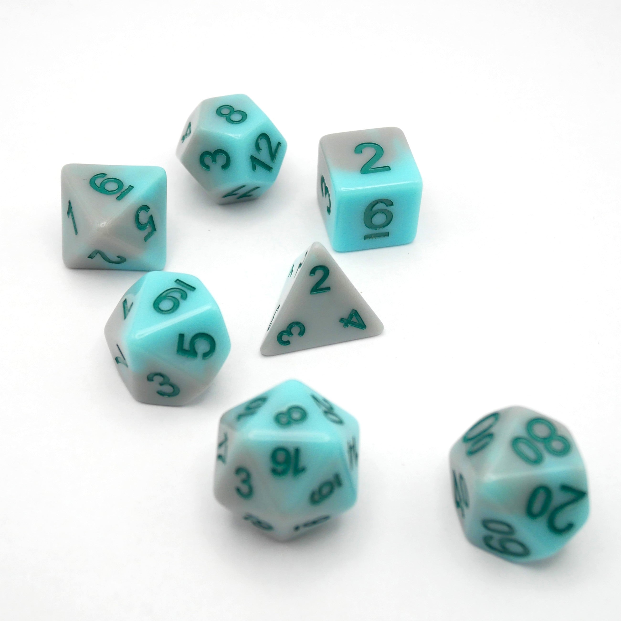 Coastal Memories - 7 Piece DnD Dice Set | Acrylic RPG Gaming Dice - Collectors World Toys