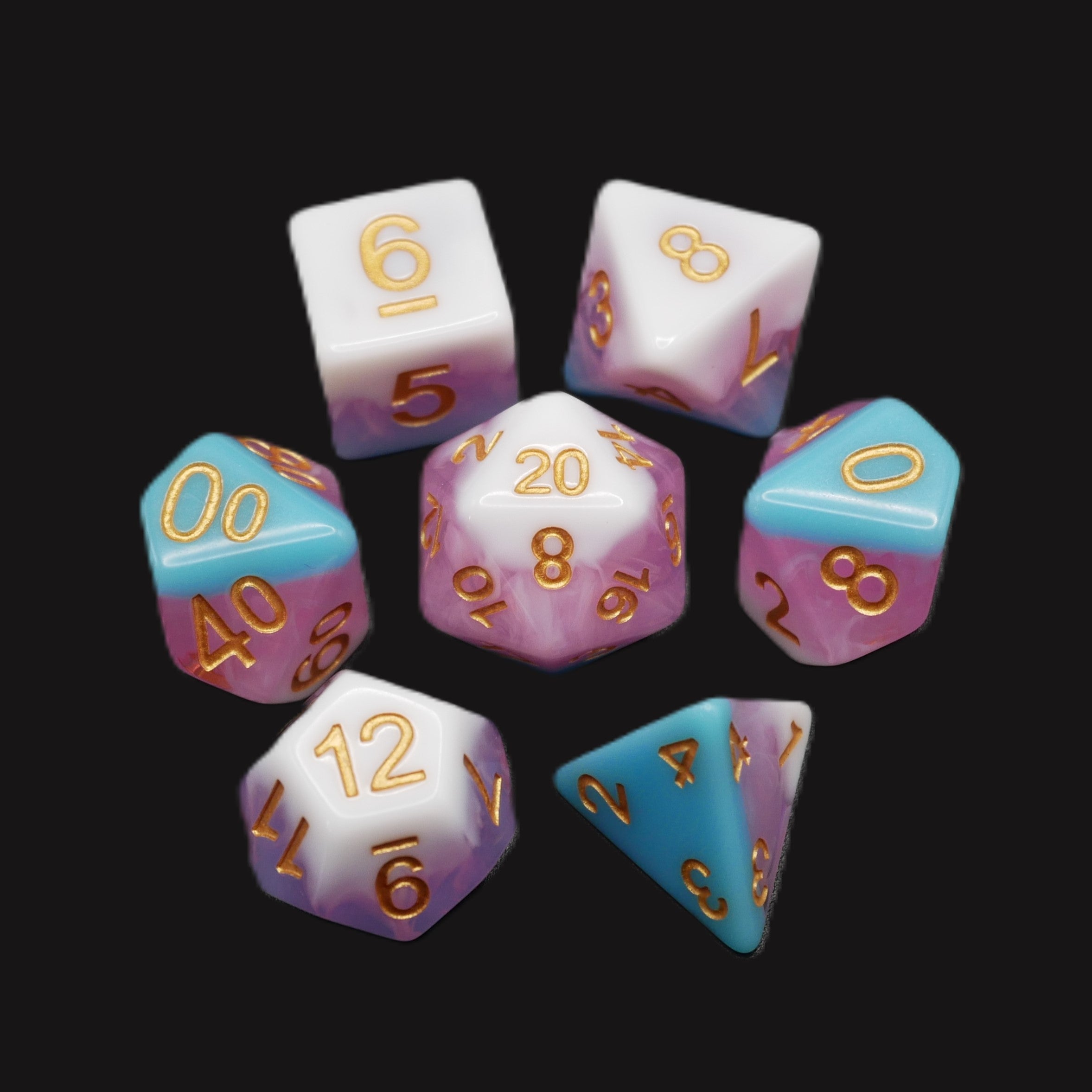 Creamsicle of Doom - 7 Piece DnD Dice Set | Acrylic RPG Gaming Dice - Collectors World Toys