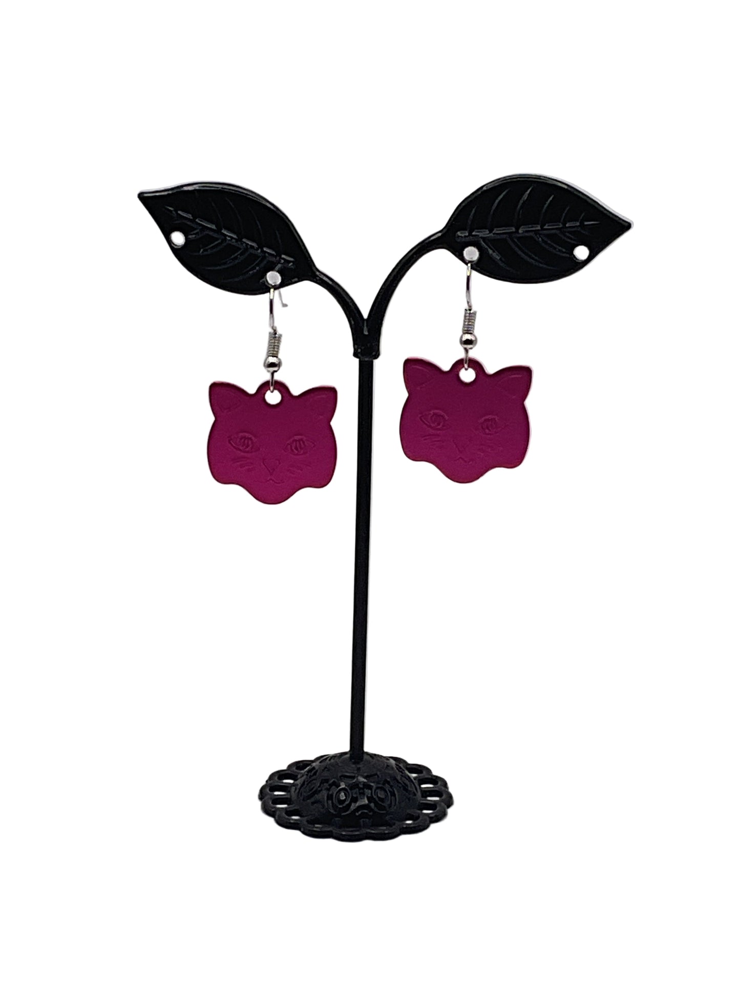 Cat Head Tag Earrings