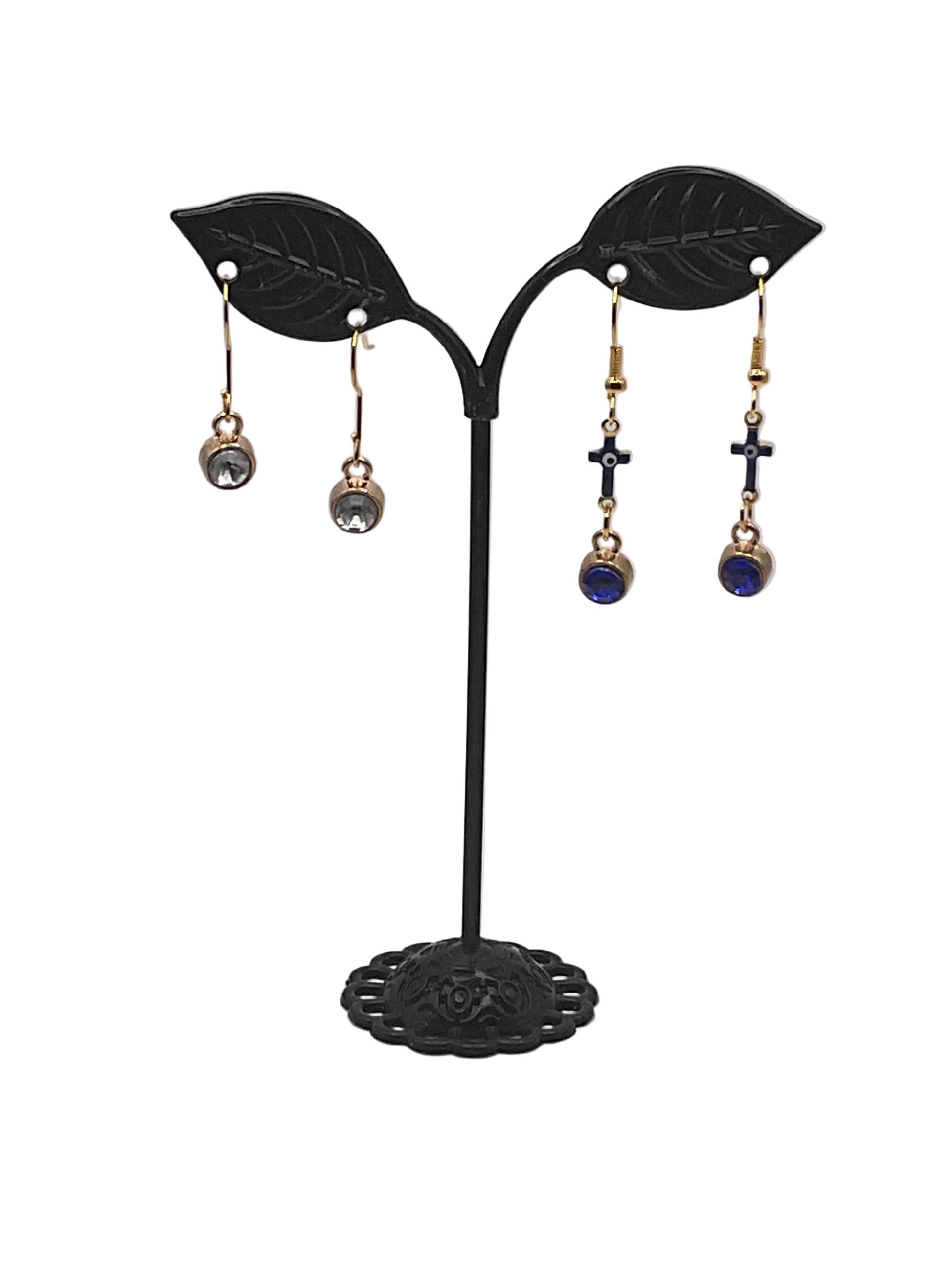 Crystal and Crosses Earrings