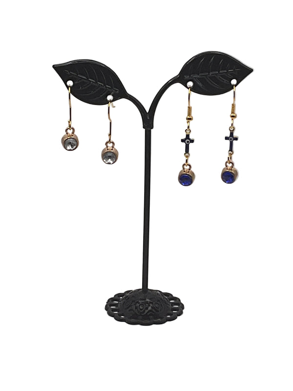 Crystal and Crosses Earrings