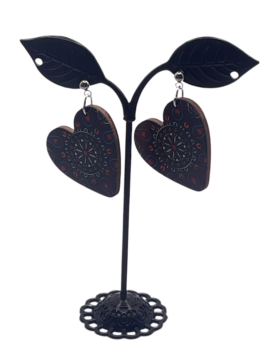Printed Heart Earrings