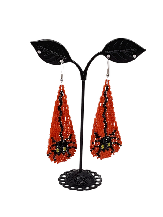 Beaded spider earrings
