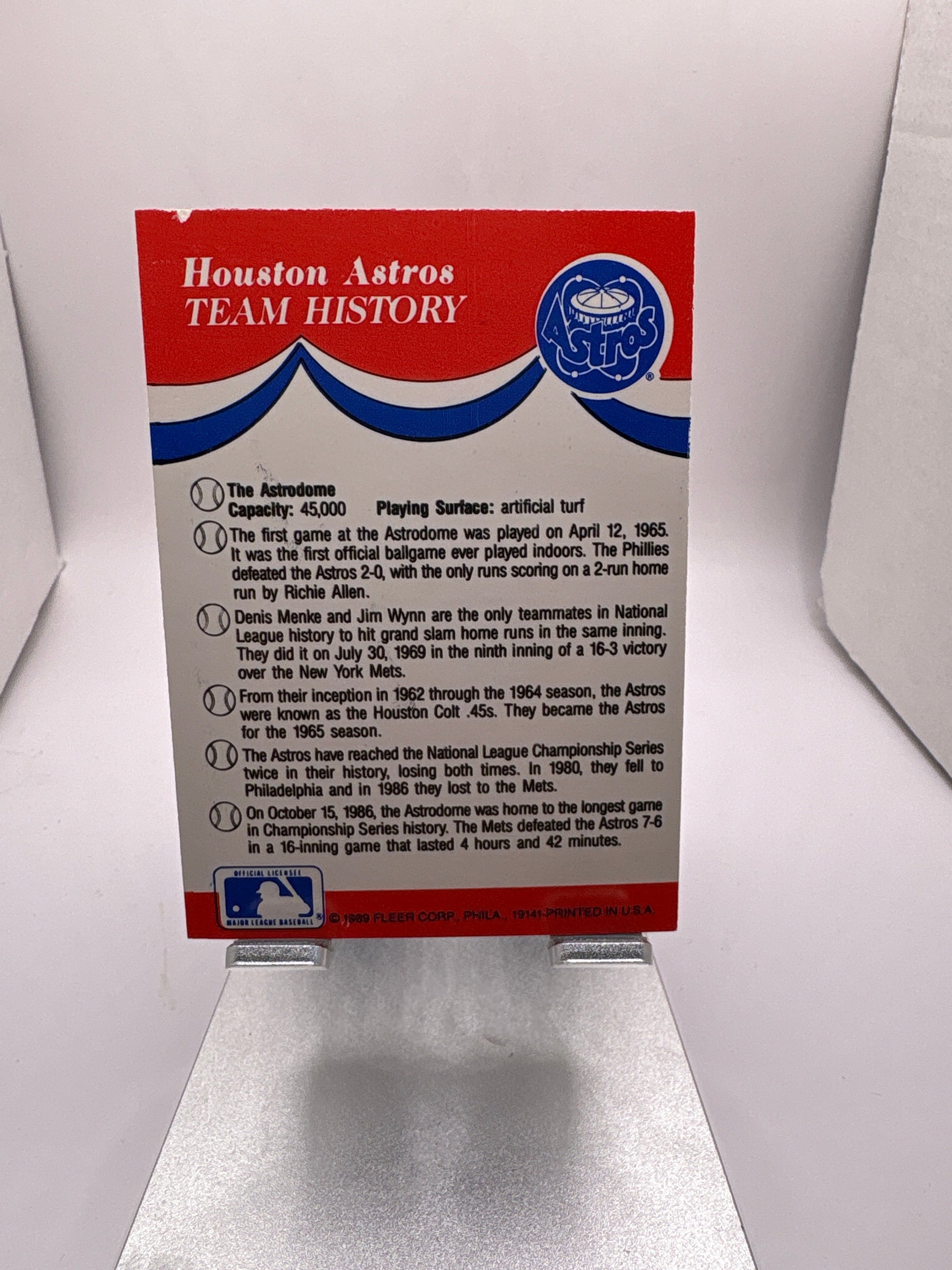 Fleer Houston Astros Baseball Stickers