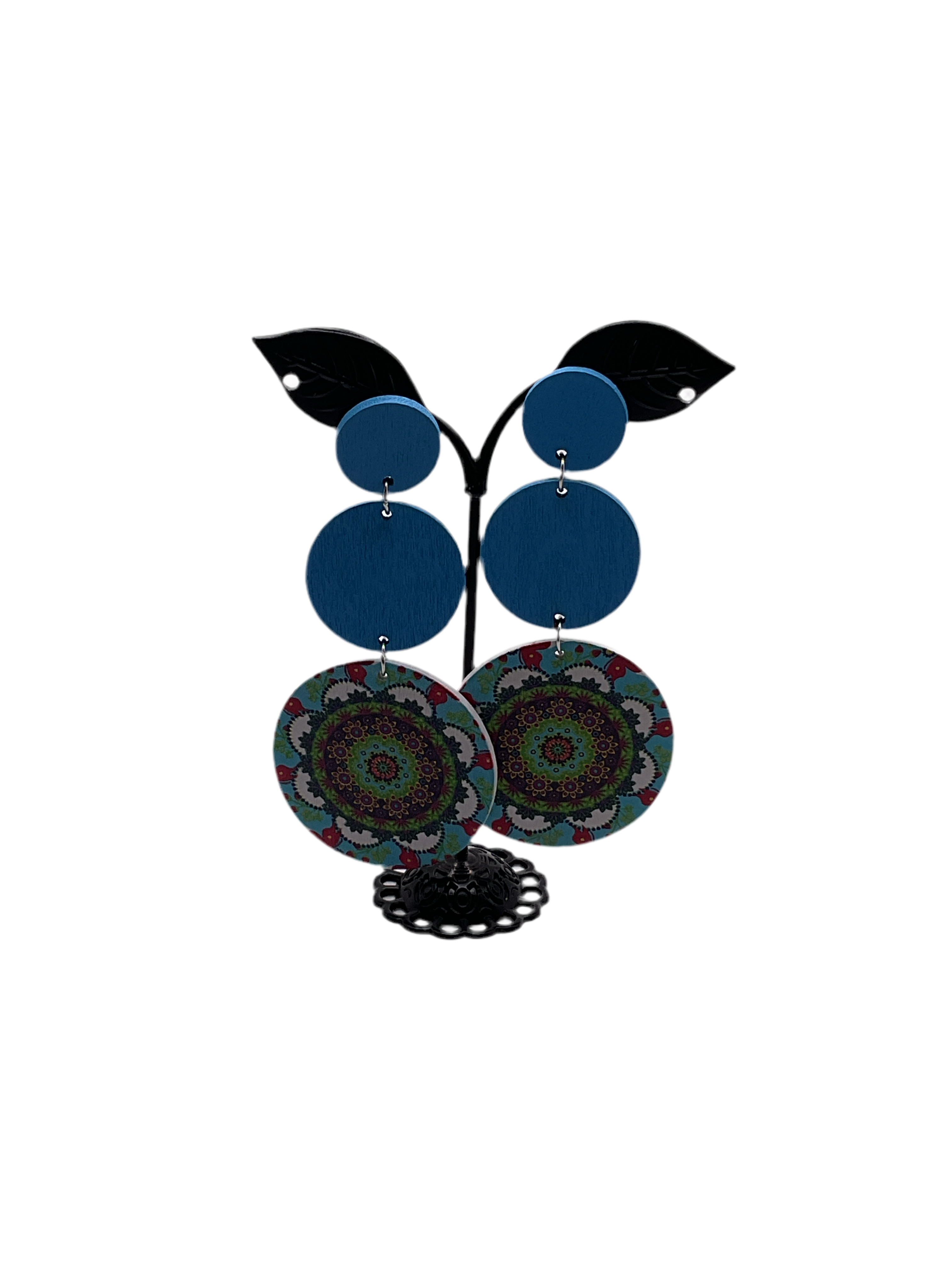 Blue circle earrings Secondary image