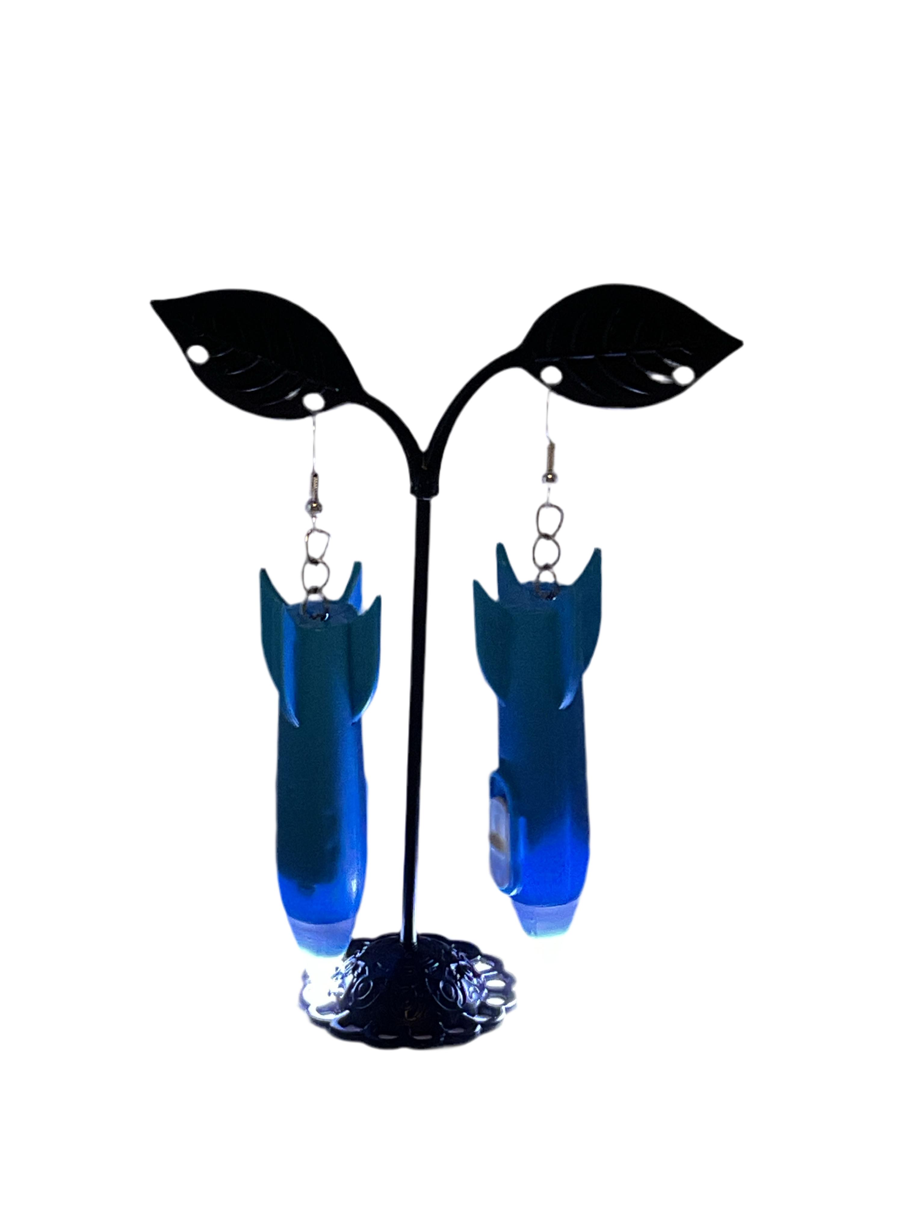 Blue Rocket Flash Light Earrings