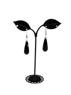 Black and white stone earrings