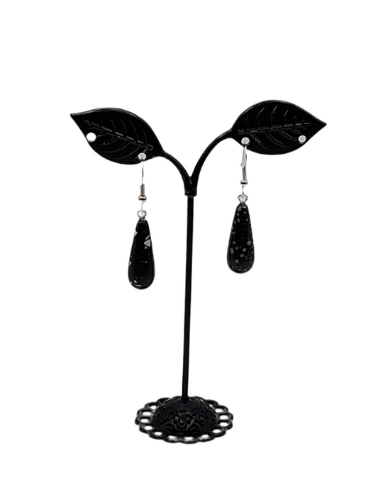 Black and white stone earrings