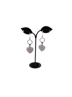 White heart earrings